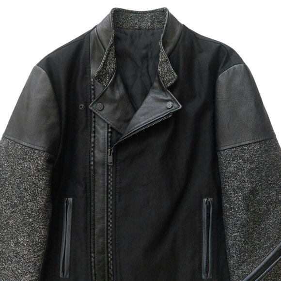 (SOLD) Balenciaga Fall 2012 Black and Gray Paneled Biker Leather Jacket - Picture 7 of 16